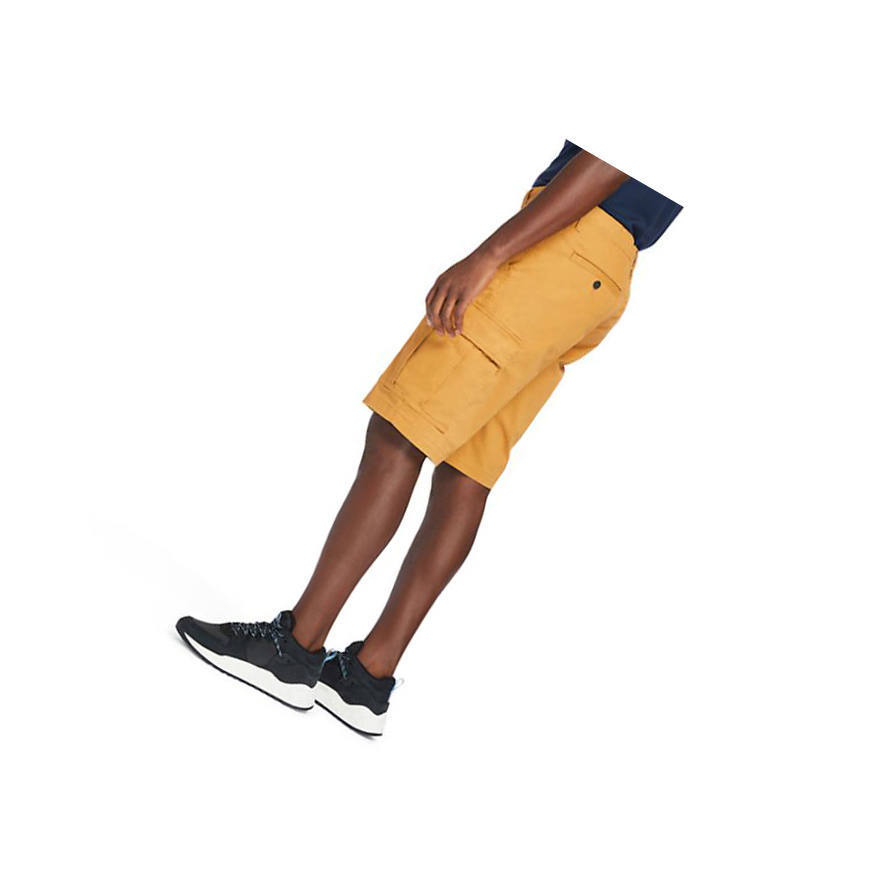 Men's Timberland Cargo Shorts Pants Dark Yellow | QMB-186597