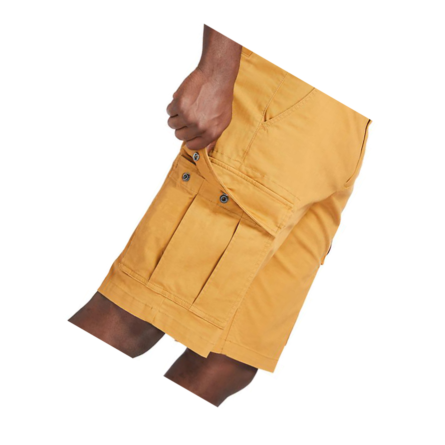 Men's Timberland Cargo Shorts Pants Dark Yellow | QMB-186597