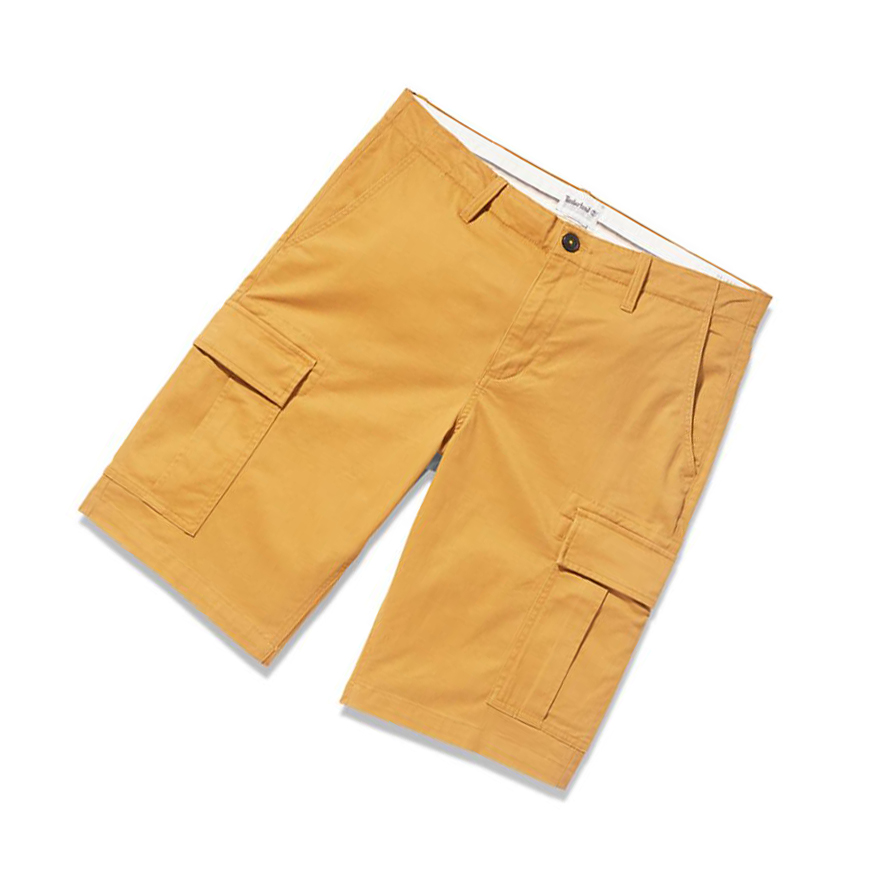 Men's Timberland Cargo Shorts Pants Dark Yellow | QMB-186597