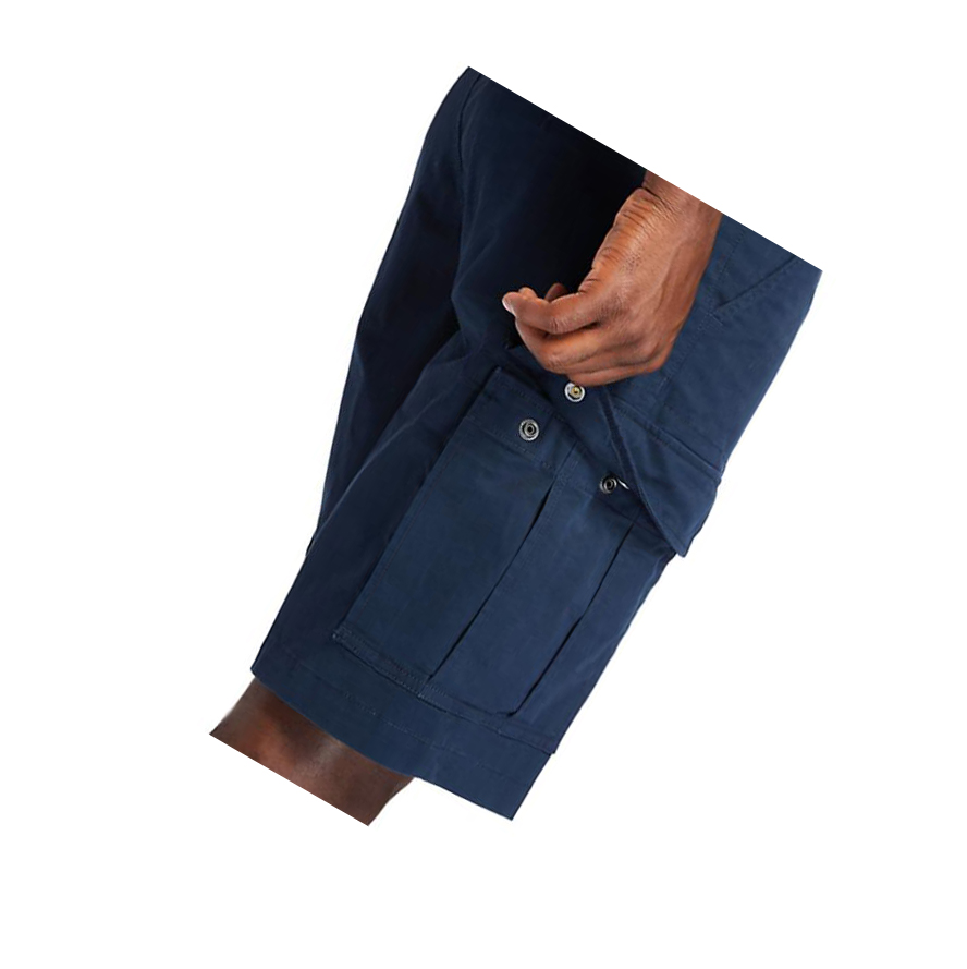 Men's Timberland Cargo Shorts Pants Navy | BSZ-269804