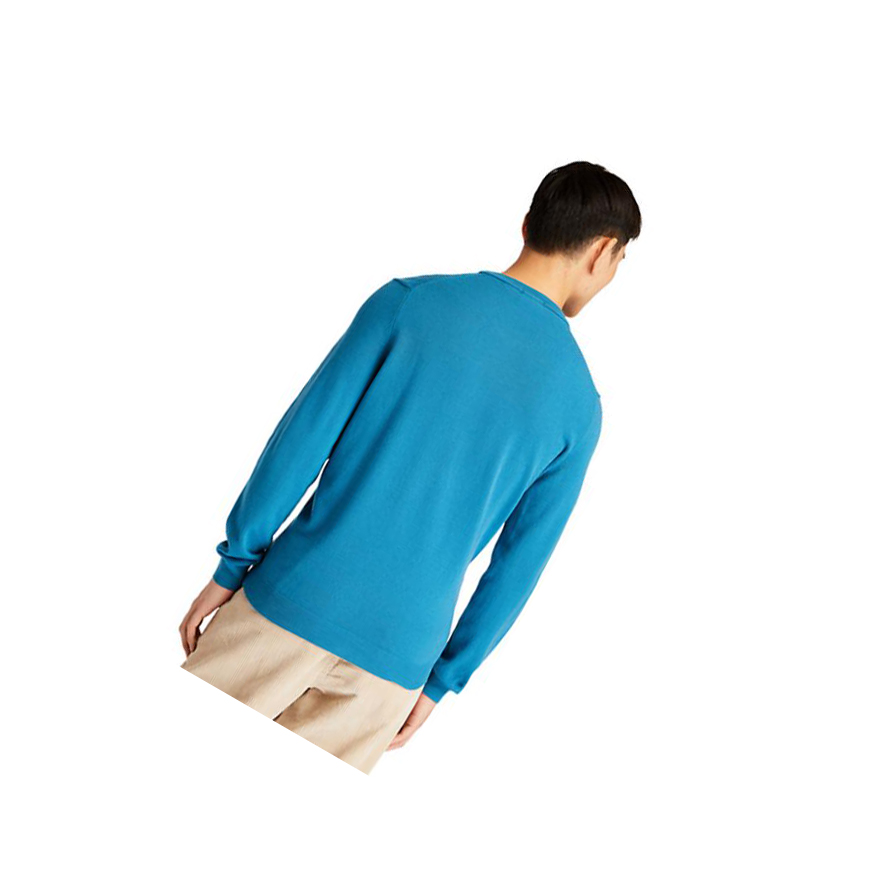 Men's Timberland Cohas Brook Crewneck Sweater Blue | EWD-269785