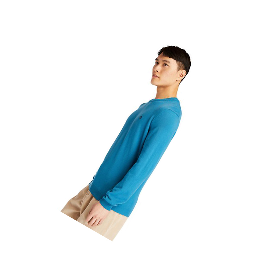 Men's Timberland Cohas Brook Crewneck Sweater Blue | EWD-269785