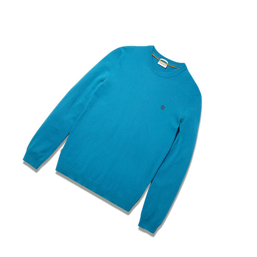 Men's Timberland Cohas Brook Crewneck Sweater Blue | EWD-269785