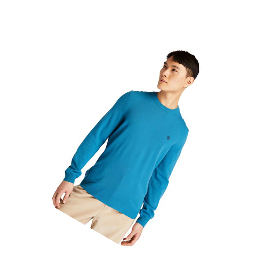 Men\'s Timberland Cohas Brook Crewneck Sweater Blue | EWD-269785