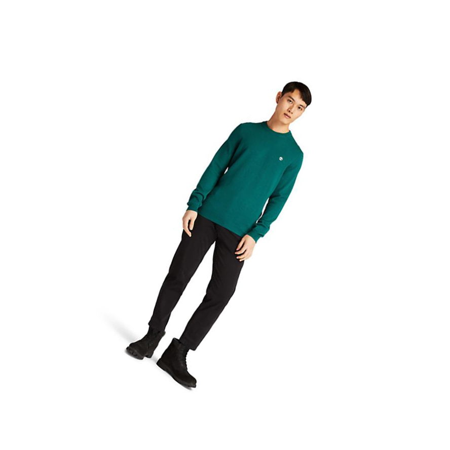 Men's Timberland Cohas Brook Crewneck Sweater Green | IEM-840136