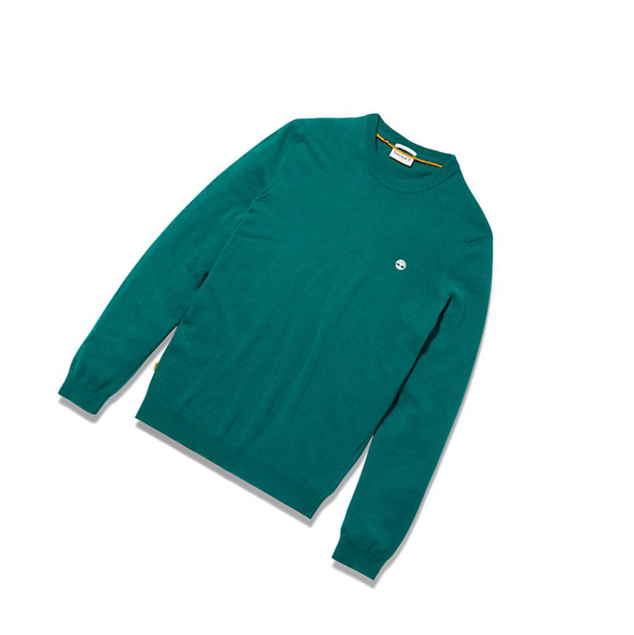 Men's Timberland Cohas Brook Crewneck Sweater Green | IEM-840136