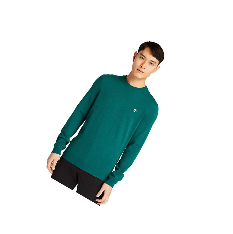 Men\'s Timberland Cohas Brook Crewneck Sweater Green | IEM-840136