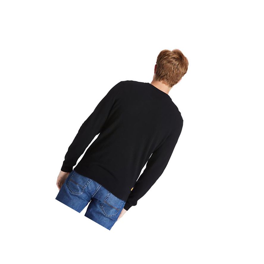 Men's Timberland Cohas Brook Crewneck Sweater Black | JQV-645029