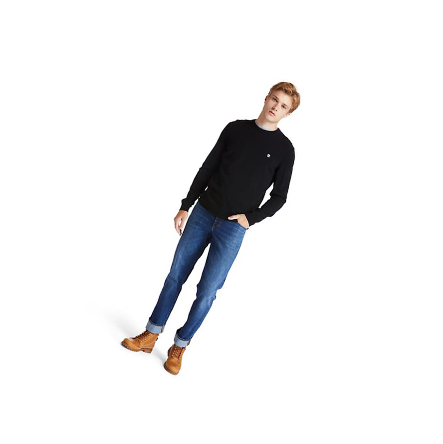 Men's Timberland Cohas Brook Crewneck Sweater Black | JQV-645029