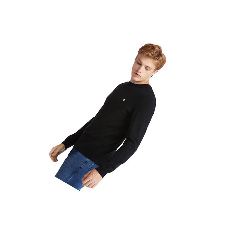 Men's Timberland Cohas Brook Crewneck Sweater Black | JQV-645029