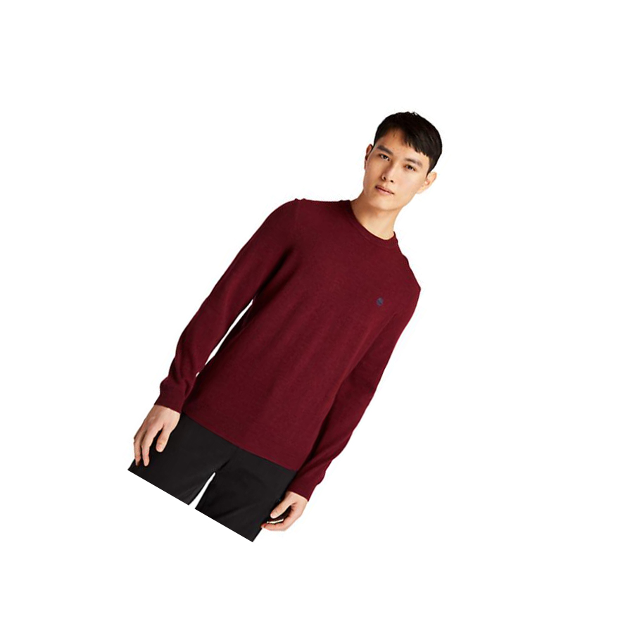 Men\'s Timberland Cohas Brook Crewneck Sweater Red | UAF-762410