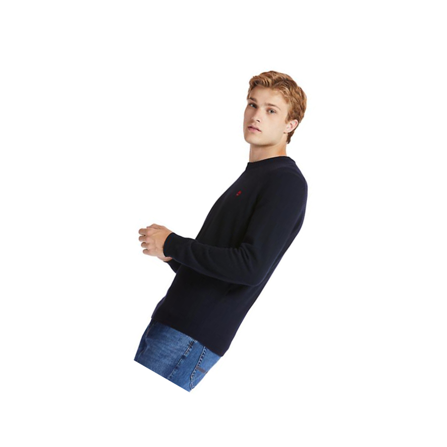 Men's Timberland Cohas Brook Crewneck Sweater Navy | YHE-602315