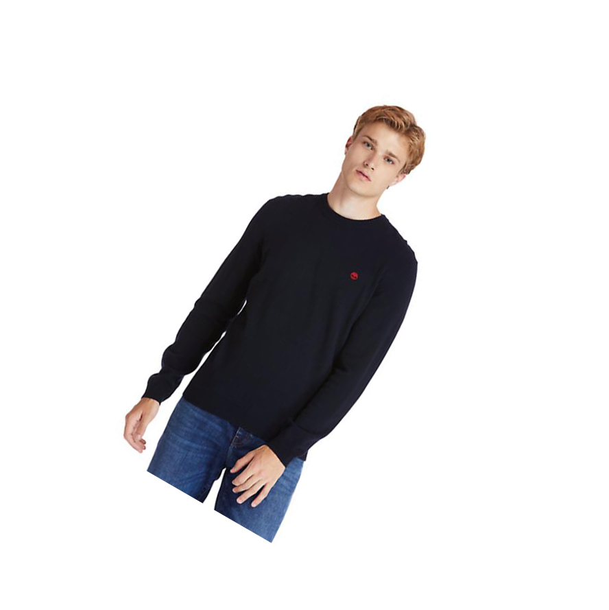 Men\'s Timberland Cohas Brook Crewneck Sweater Navy | YHE-602315