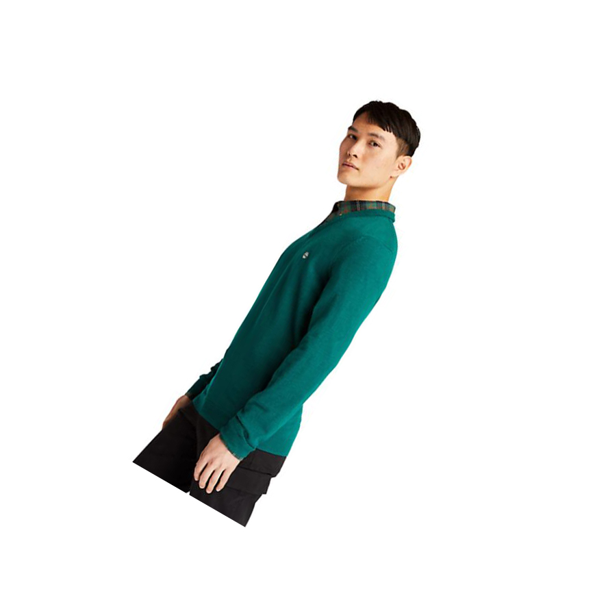 Men's Timberland Cohas Brook V-Neck Sweater Green | QWY-163580