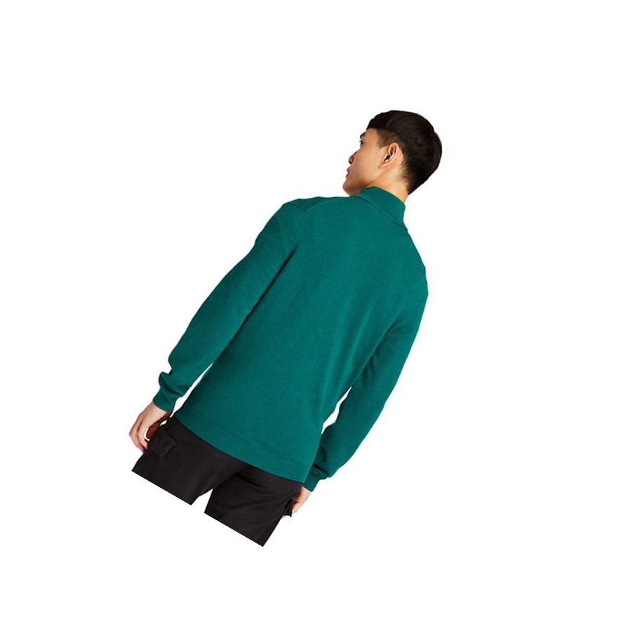 Men's Timberland Cohas Brook Zip-neck Sweater Green | BRF-869237