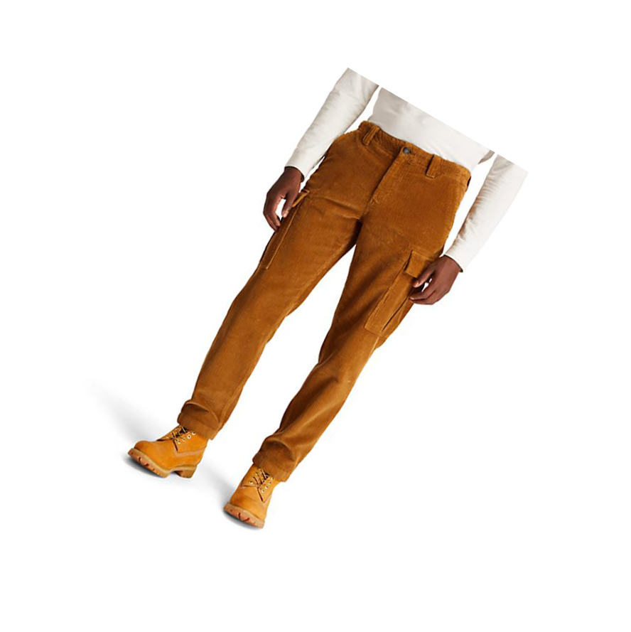 Men\'s Timberland Corduroy Cargo Pants Brown | XAK-486721