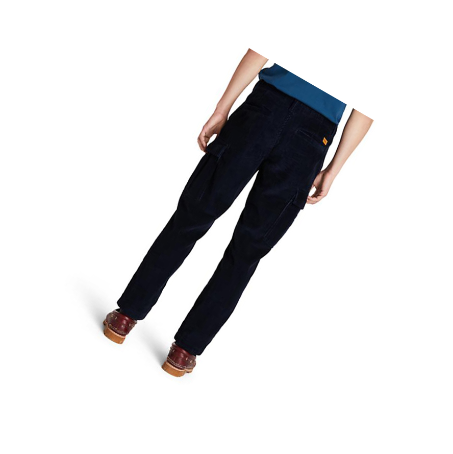 Men's Timberland Corduroy Cargo Pants Navy | JRF-082149