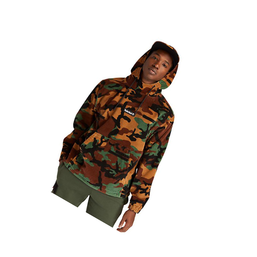 Men\'s Timberland Corduroy Hoodie Camo | SLR-063279