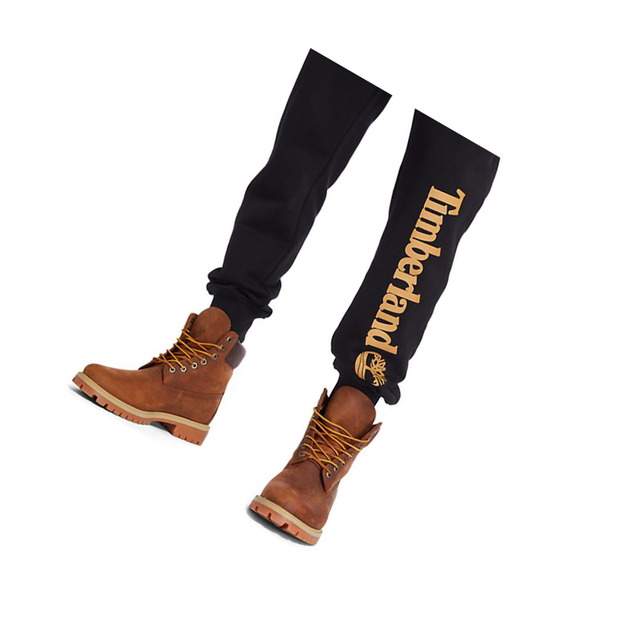 Men's Timberland Core Logo Sweatpants Black | YTM-237845