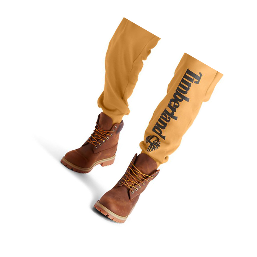 Men's Timberland Core Logo Sweatpants Yellow | JYO-794068