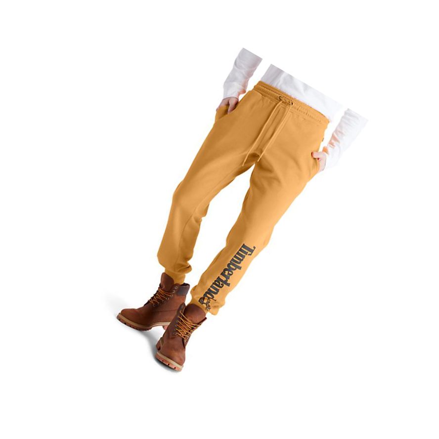 Men\'s Timberland Core Logo Sweatpants Yellow | JYO-794068