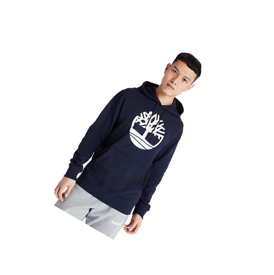 Men\'s Timberland Core Tree Logo Hoodie Navy | KTC-583691