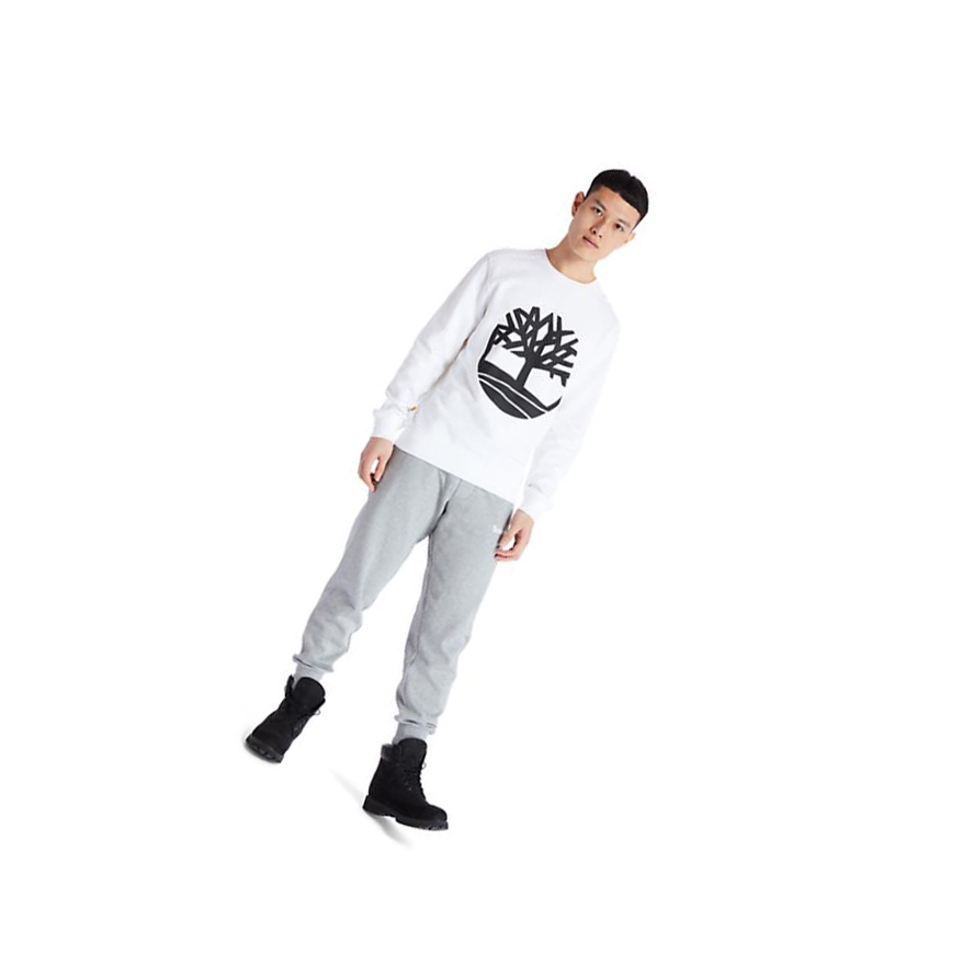 Men's Timberland Core Tree Logo Sweatshirt White | NZH-356941