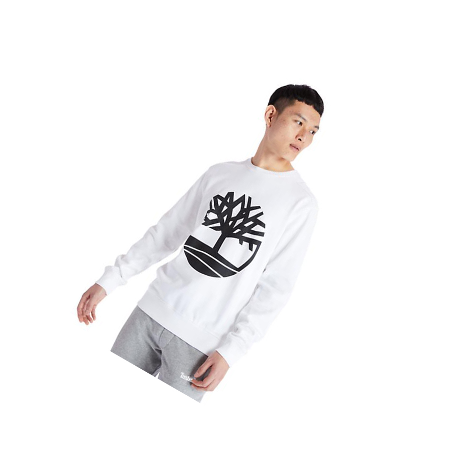 Men\'s Timberland Core Tree Logo Sweatshirt White | NZH-356941