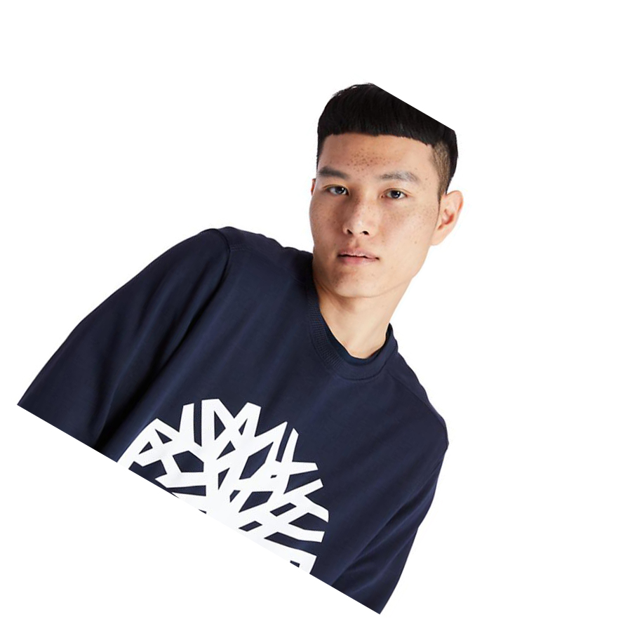 Men's Timberland Core Tree Logo Sweatshirt Navy | XMN-431609