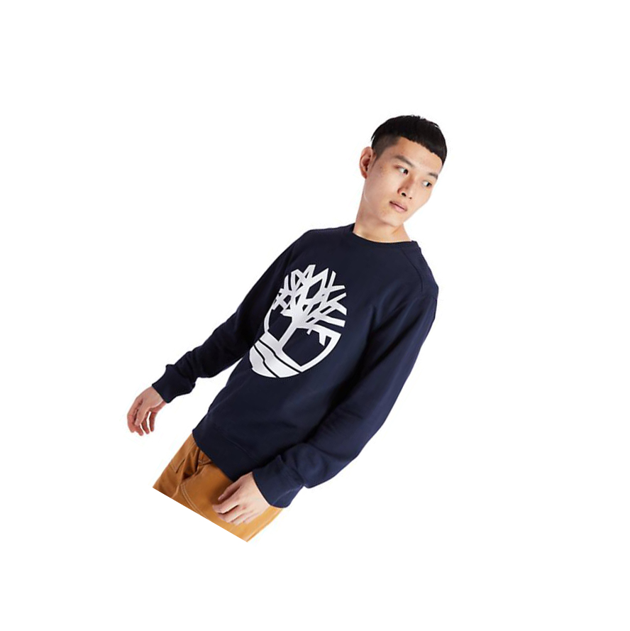 Men\'s Timberland Core Tree Logo Sweatshirt Navy | XMN-431609