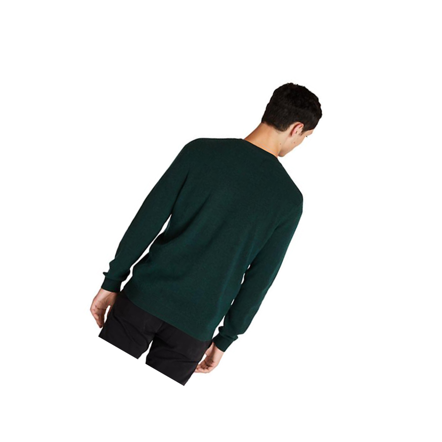 Men's Timberland Crewneck Pocket Jumper Sweater Green | WVF-594721