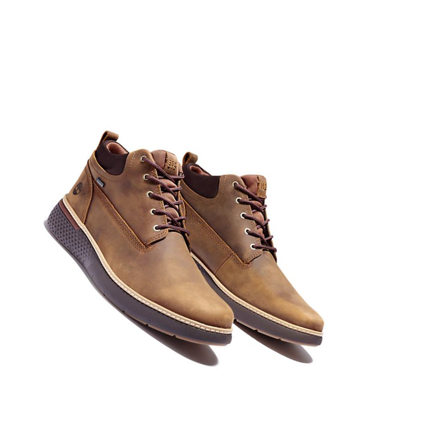 Men's Timberland Cross Mark Gore-Tex® Chukka Boots Brown | ELB-872043