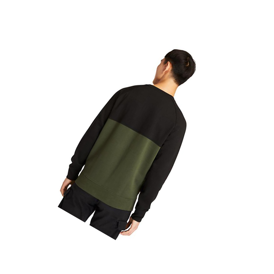 Men's Timberland Cut-and-Sew Sweatshirt Dark Green | SWI-703852