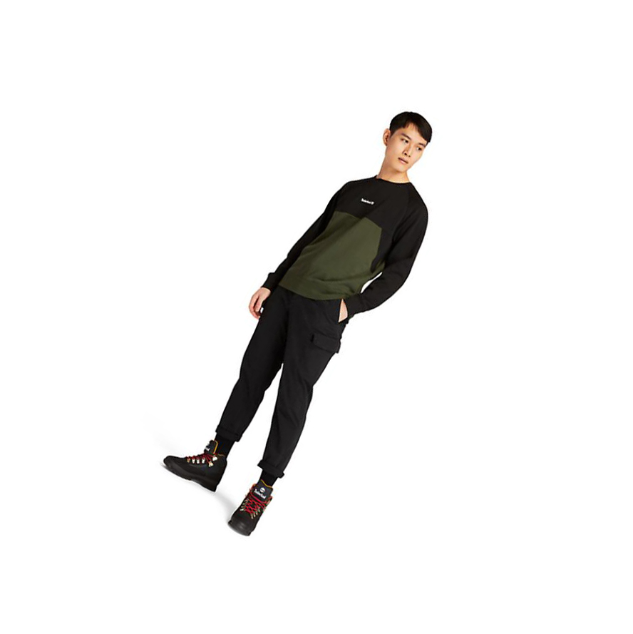 Men's Timberland Cut-and-Sew Sweatshirt Dark Green | SWI-703852