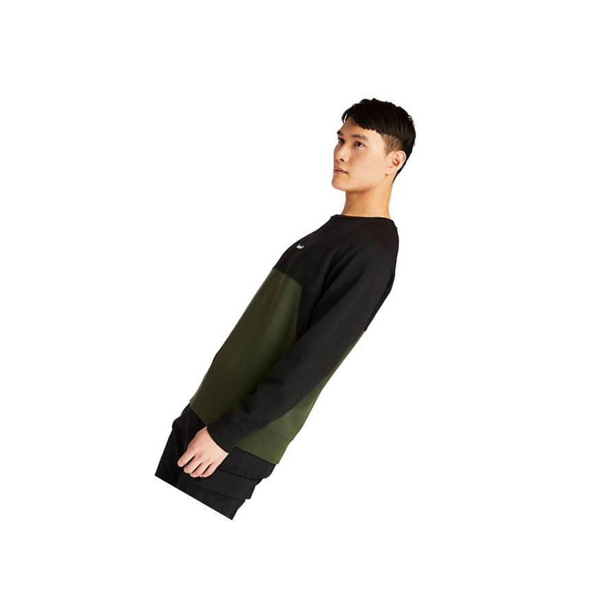 Men's Timberland Cut-and-Sew Sweatshirt Dark Green | SWI-703852