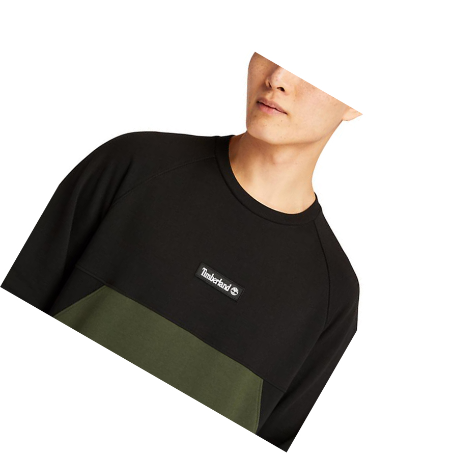 Men's Timberland Cut-and-Sew Sweatshirt Dark Green | SWI-703852