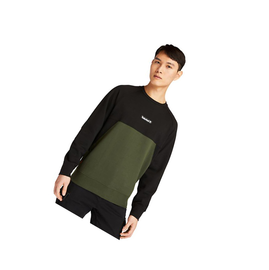 Men\'s Timberland Cut-and-Sew Sweatshirt Dark Green | SWI-703852