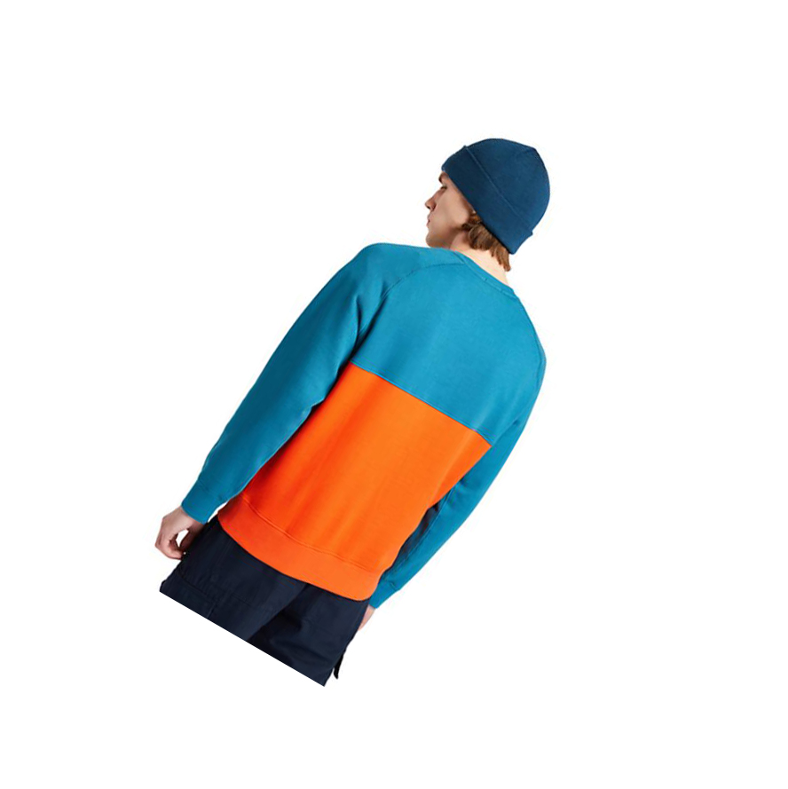 Men's Timberland Cut-and-Sew Sweatshirt Teal | VEL-926078