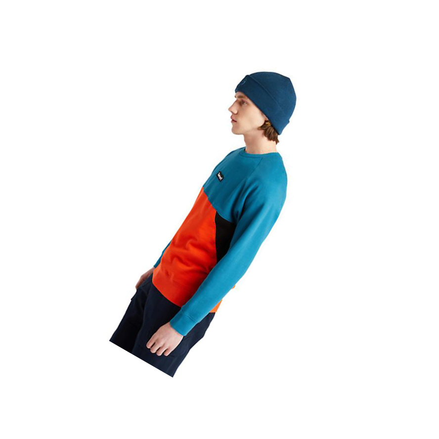 Men's Timberland Cut-and-Sew Sweatshirt Teal | VEL-926078