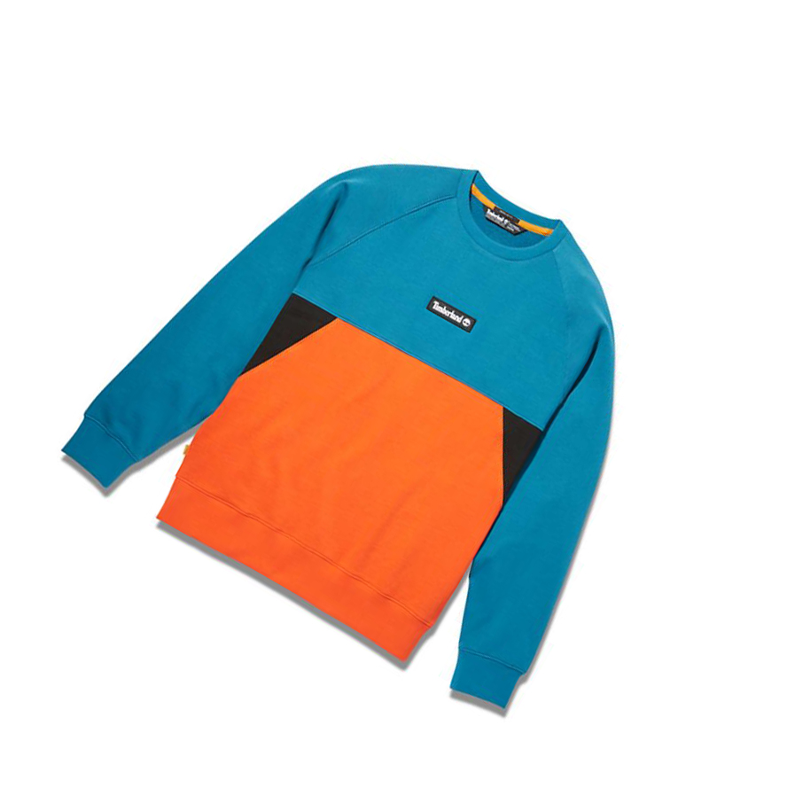 Men's Timberland Cut-and-Sew Sweatshirt Teal | VEL-926078