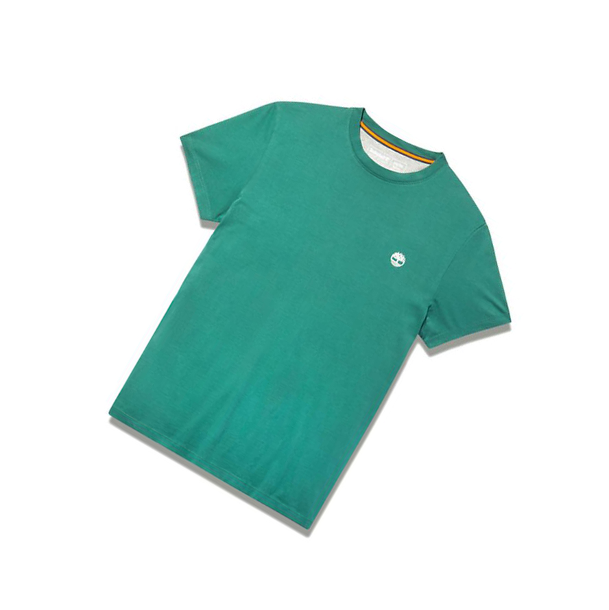 Men's Timberland Dunstan River Crew T Shirts Green | AYH-937601