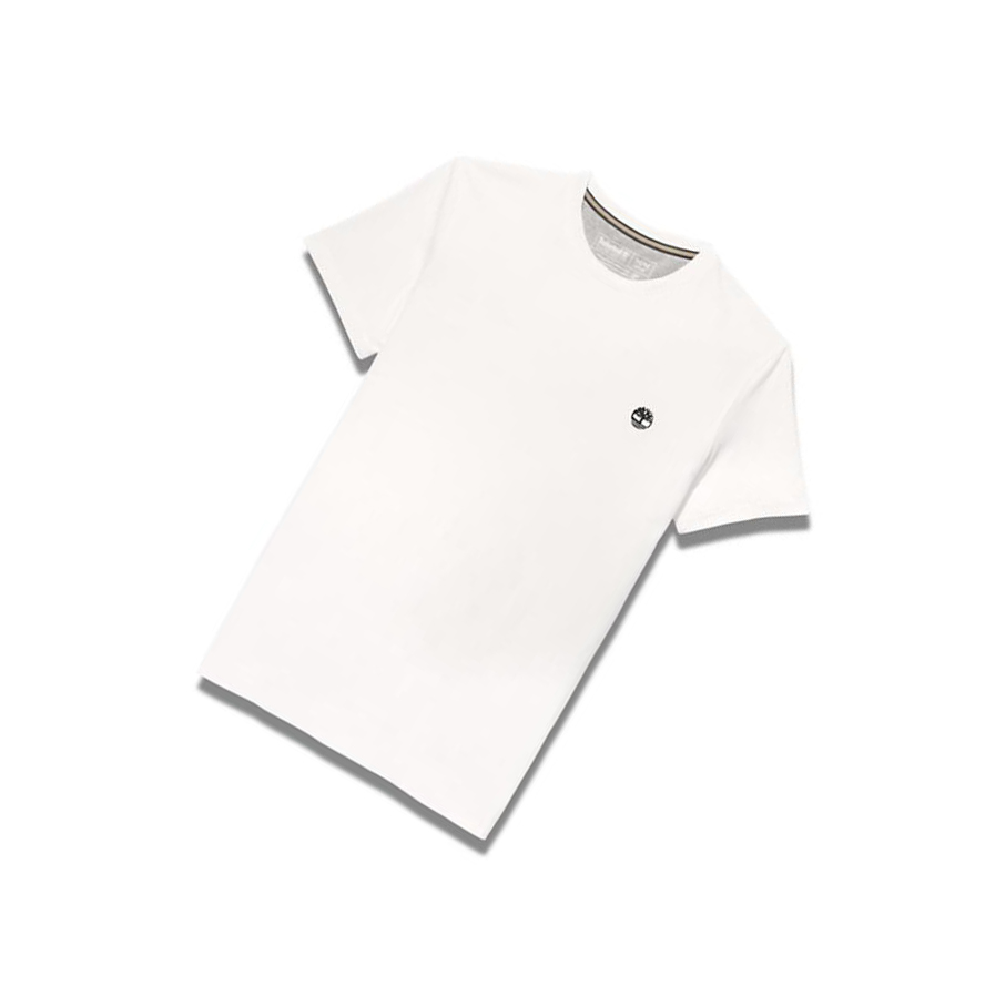 Men's Timberland Dunstan River Crew Tee T Shirts White | EGI-403175