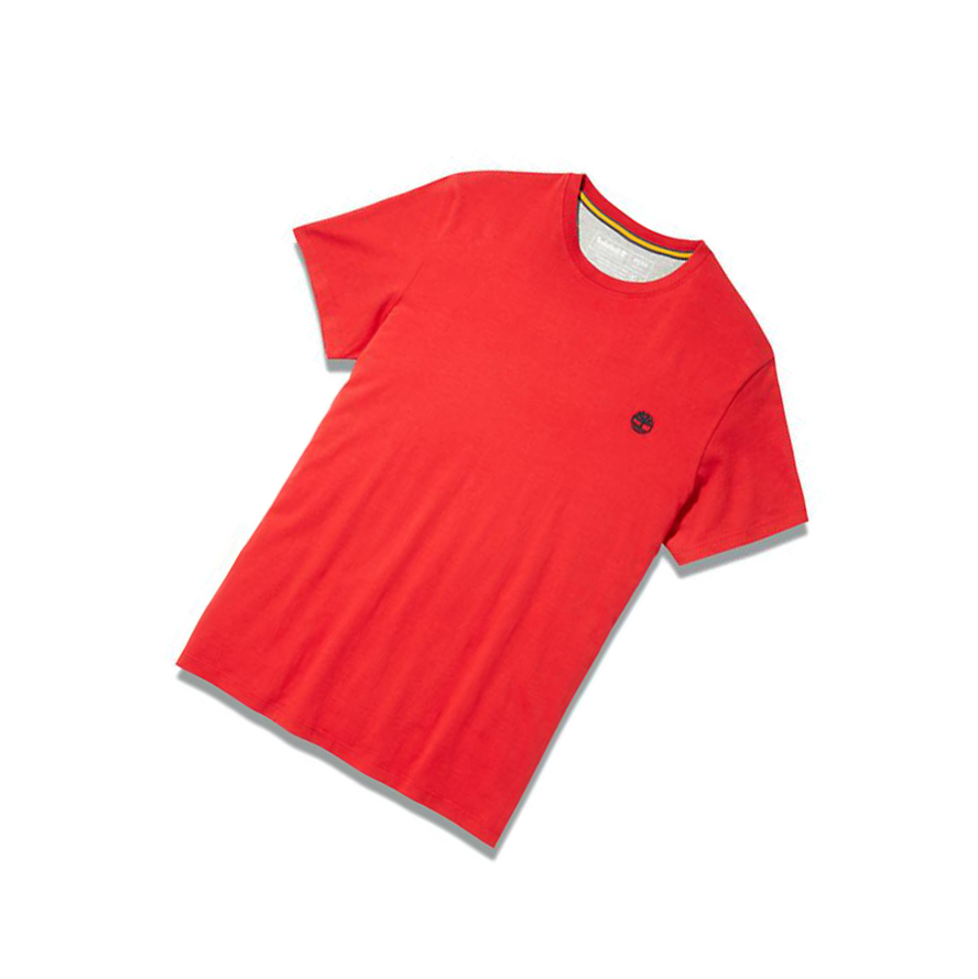 Men's Timberland Dunstan River Crew Tee T Shirts Red | ZUR-928013