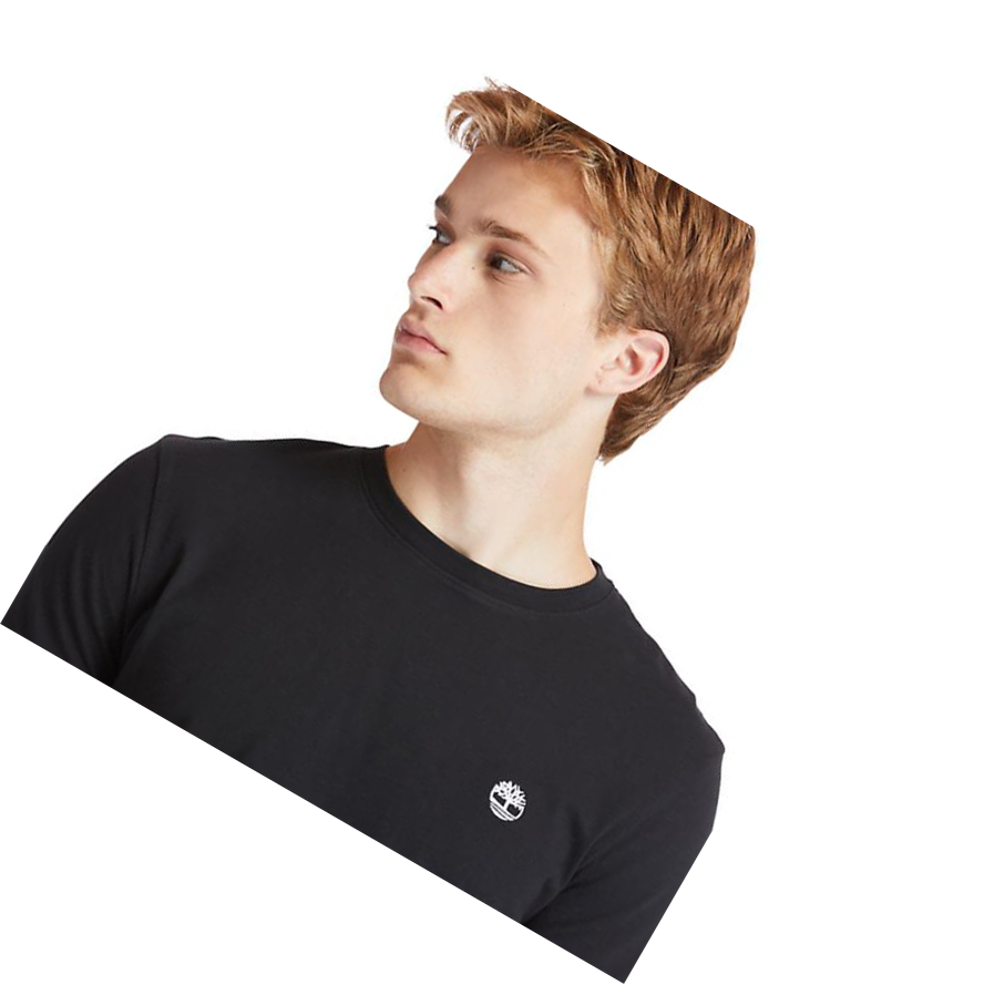 Men's Timberland Dunstan River LS T Shirts Black | RFC-350726