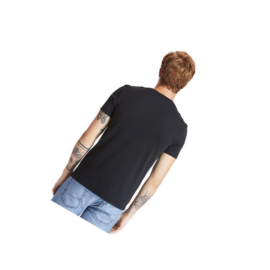 Men's Timberland Dunstan River Pocket T Shirts Black | IEC-358901