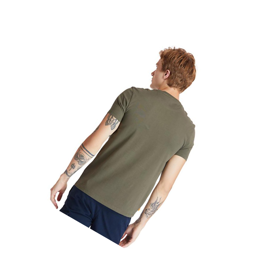 Men's Timberland Dunstan River Pocket T Shirts Green | PJR-271058