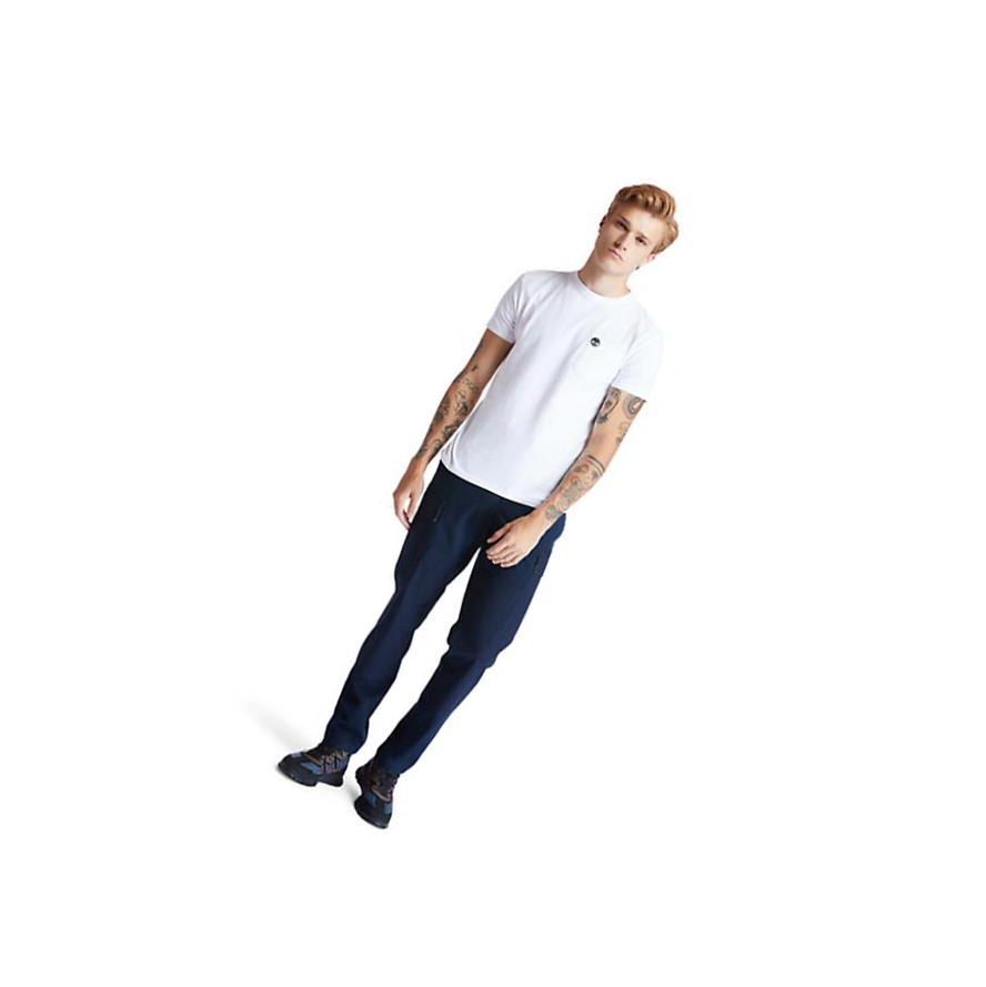 Men's Timberland Dunstan River Pocket T Shirts White | XHI-923108