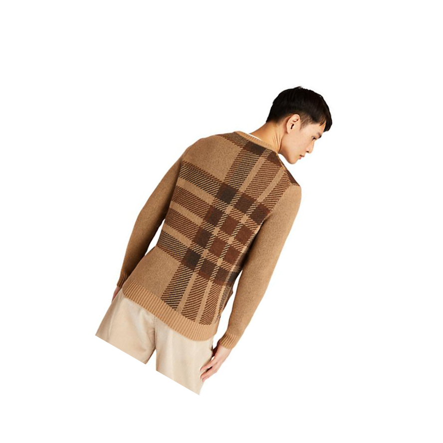 Men's Timberland EK+ Intarsia Crewneck Sweater Brown | SHV-189307