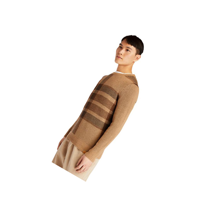 Men's Timberland EK+ Intarsia Crewneck Sweater Brown | SHV-189307