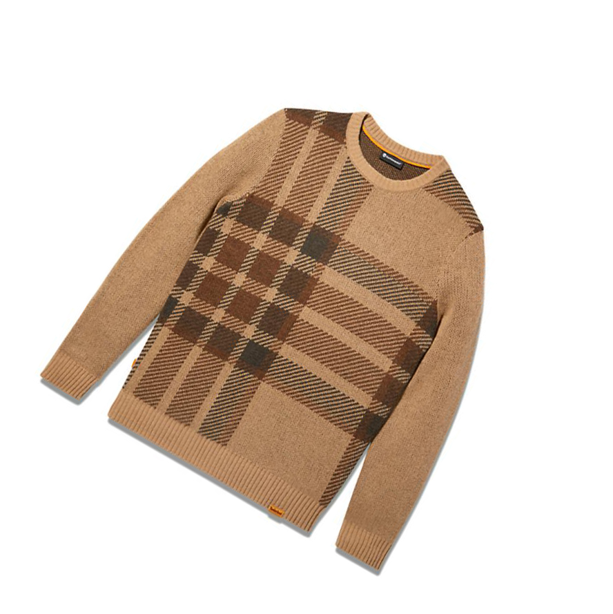 Men's Timberland EK+ Intarsia Crewneck Sweater Brown | SHV-189307